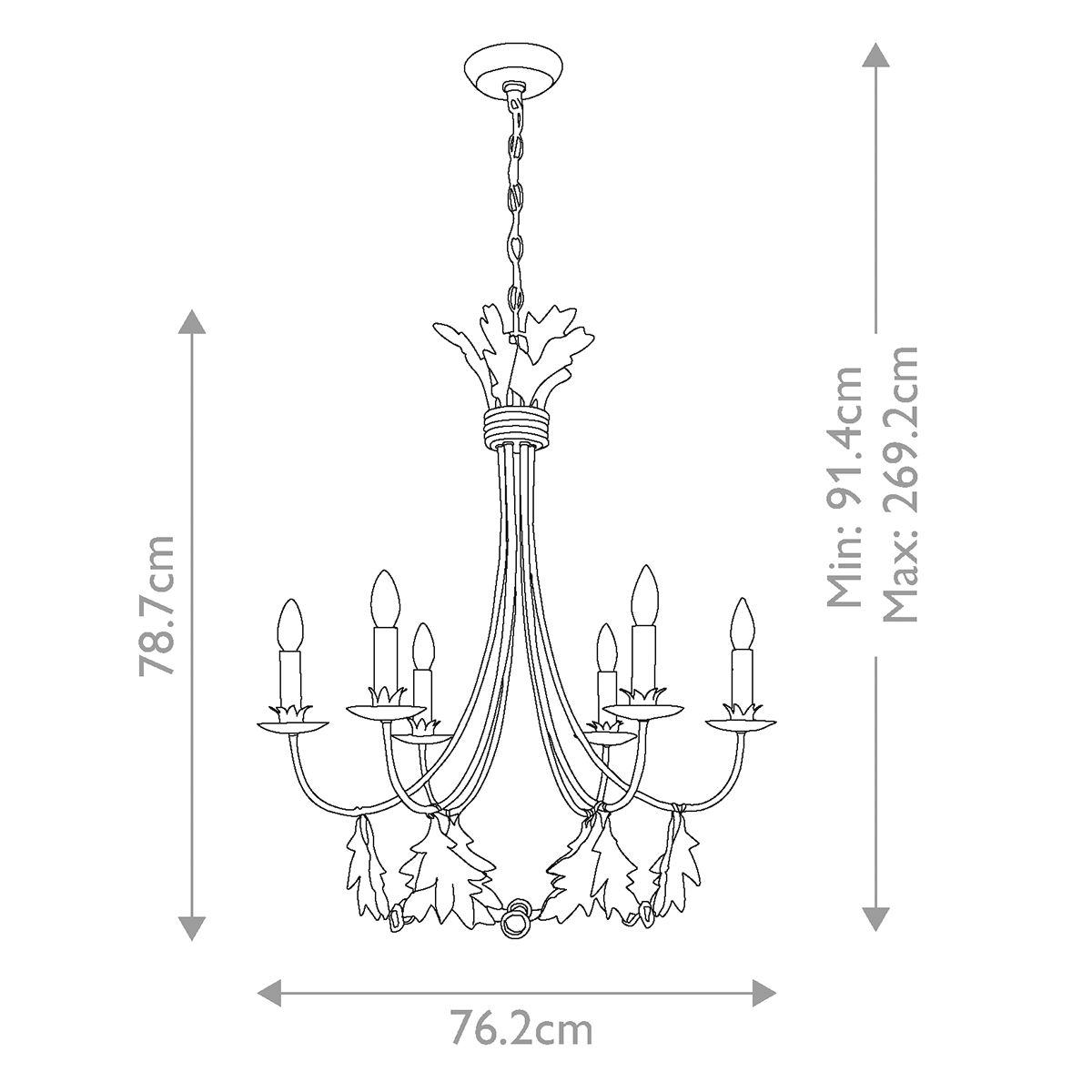 Flambeau Sweet Olive 6 Light Gold Chandelier Ceiling Light