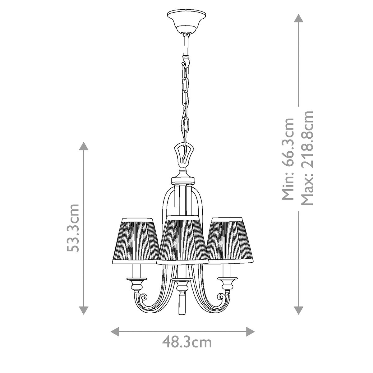 Feiss Abbey 3 Light Chandelier-OPEN-BOX-50-290626