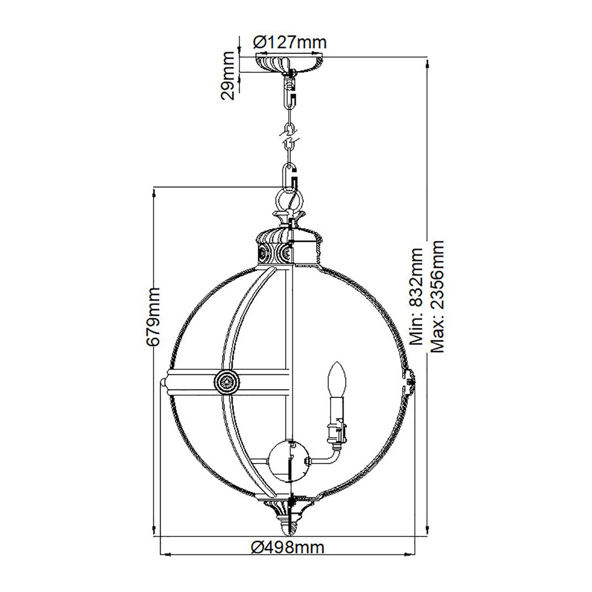 Feiss Adams Bronze Ceiling Lantern 4 Light