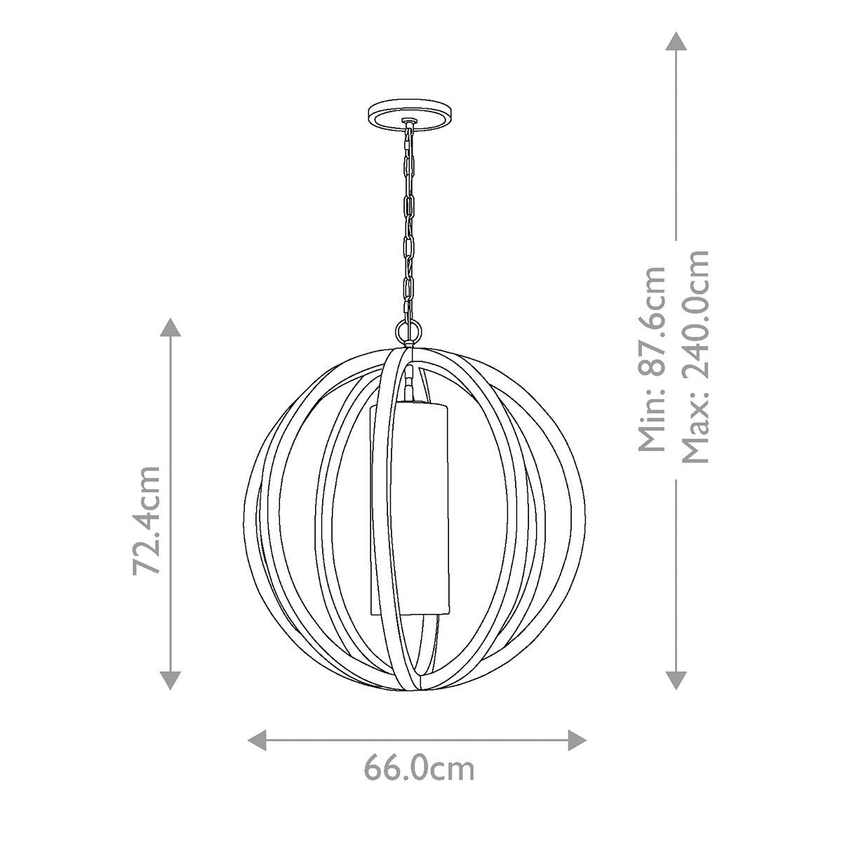 Feiss Allier Large Pendant Ceiling Light-OPEN-BOX-50-290626