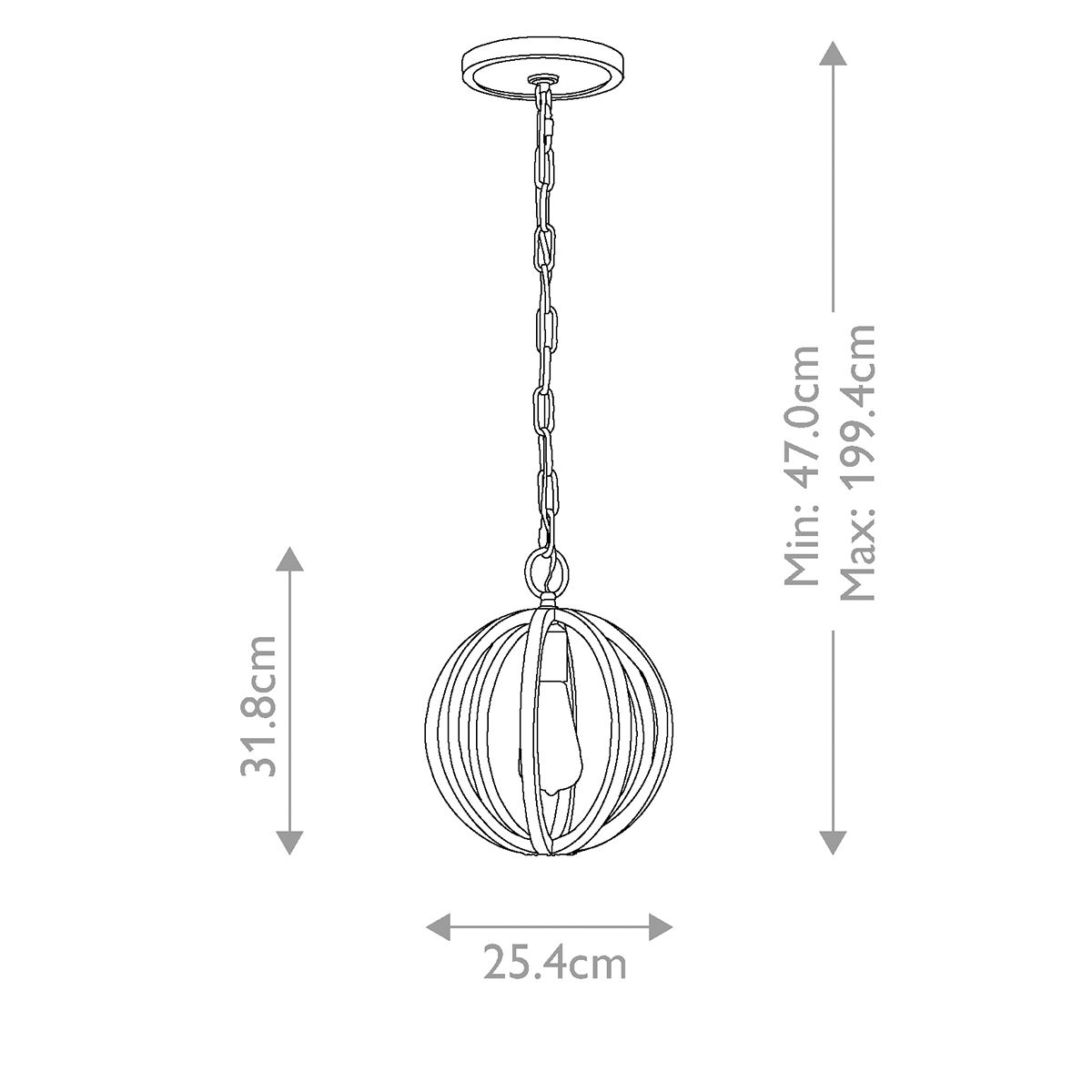 Feiss Allier Mini Ceiling Lantern - Light Wood