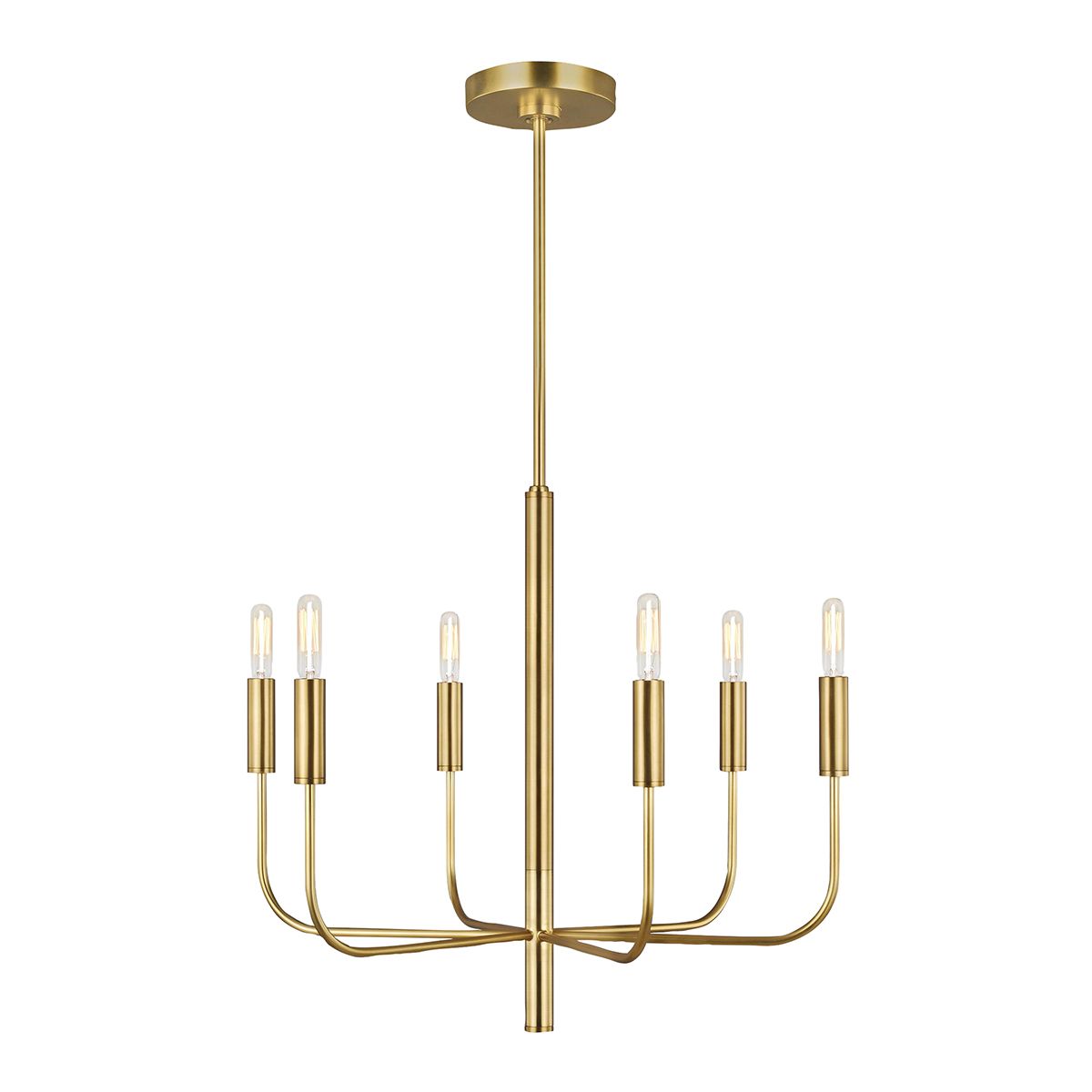 Brianna 6 Light Brushed Brass Chandelier-WAREHOUSE-40-130226