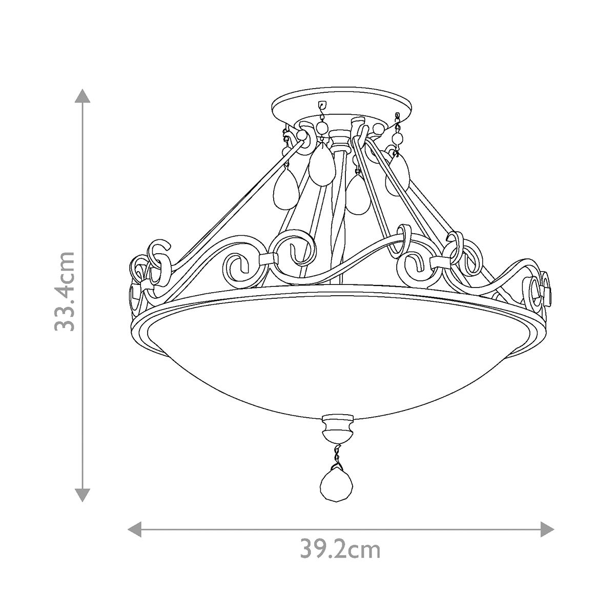Feiss Chateau 2 Light Bronze Ceiling Semi-Flush