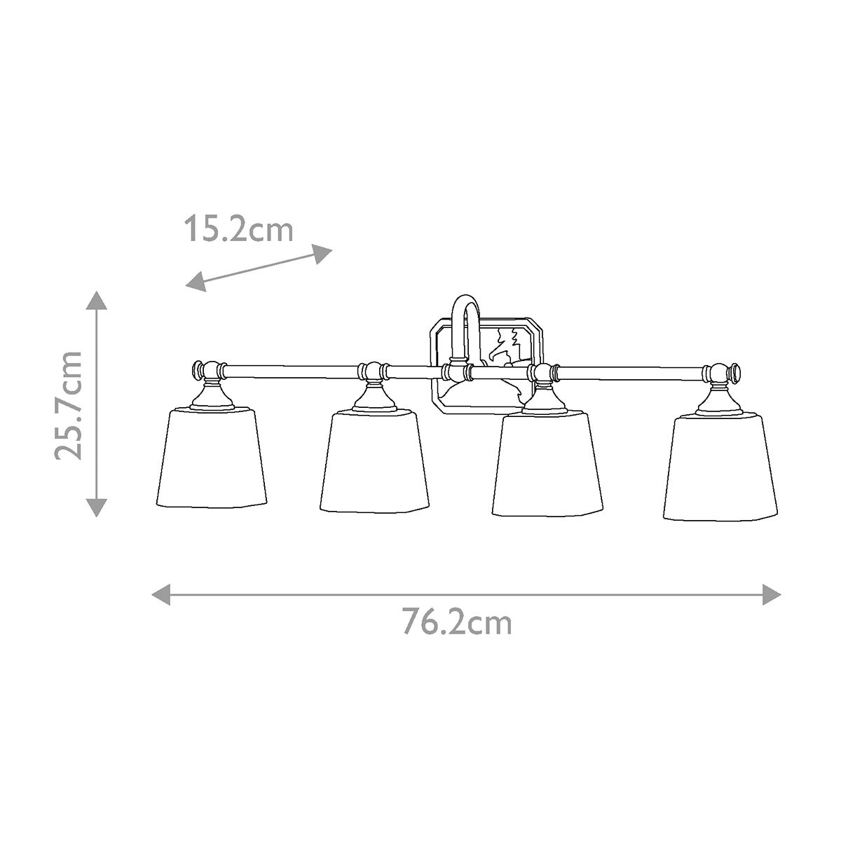 Feiss Concord Polished Chrome 4 Light Bathroom Wall Light