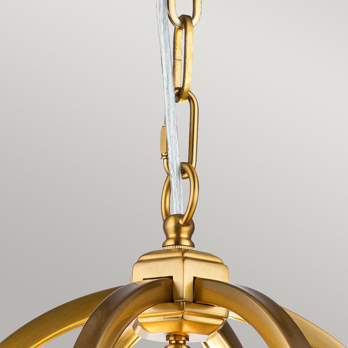 Feiss Corinne 3 Light Small Brass Pendant-WAREHOUSE-40-240426