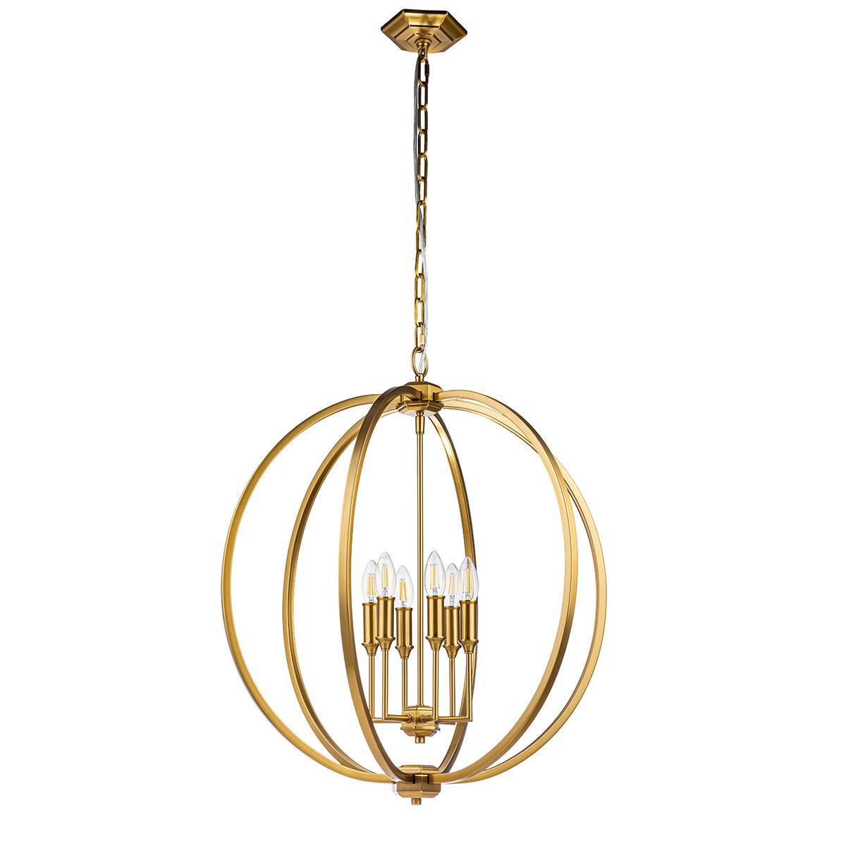 Feiss Corinne 6 Light Brass Pendant-warehouse-40