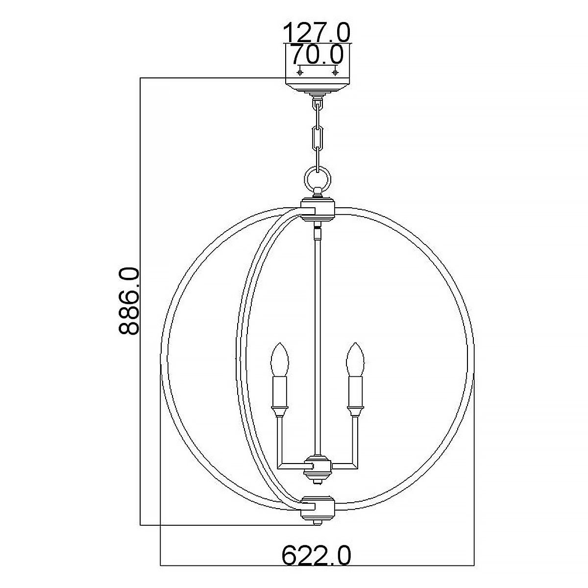 Feiss Corinne 6 Light Brass Pendant