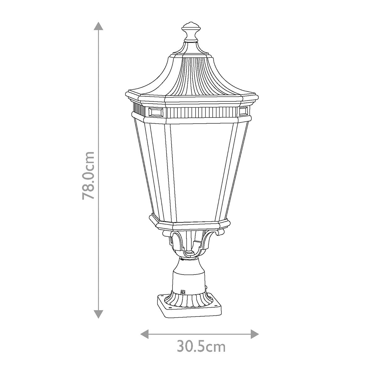 Feiss Cotswold Lane Black Large Outdoor Pedestal Lantern