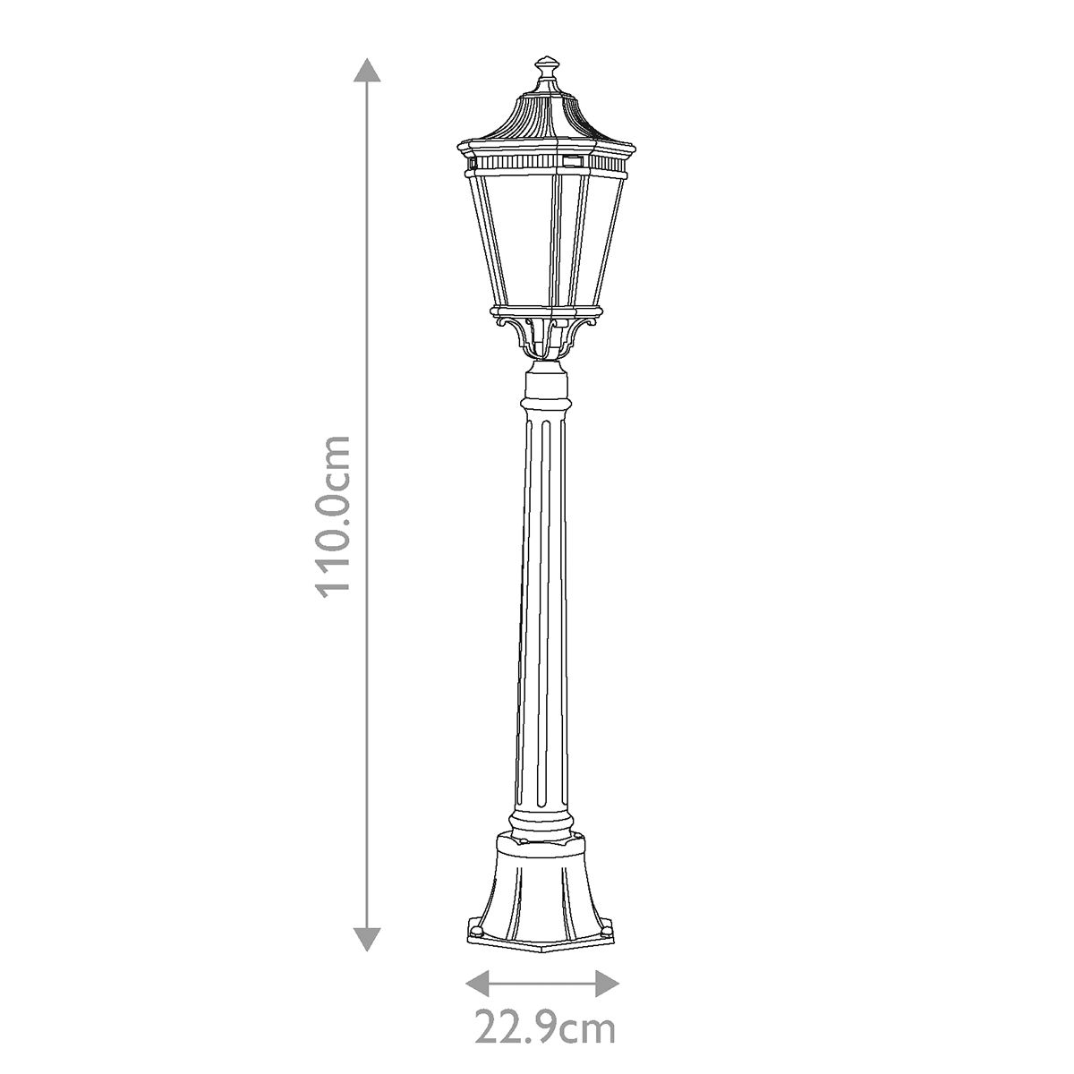 Feiss Cotswold Lane Black Medium Outdoor Bollard Light
