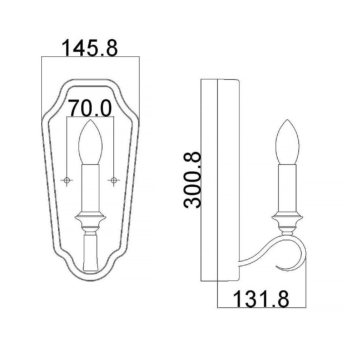 Feiss DeWitt 1 Light Sunrise Silver Wall Light