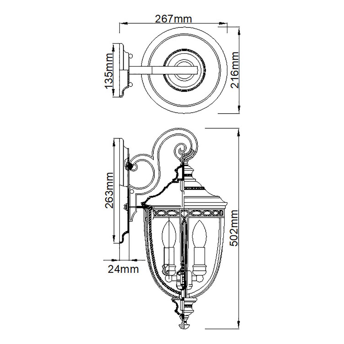 Feiss English Bridle Bronze Medium Outdoor Wall Light