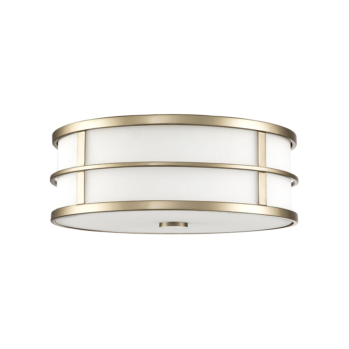 Fusion 3 Light Brass Art Deco Flush Ceiling Light