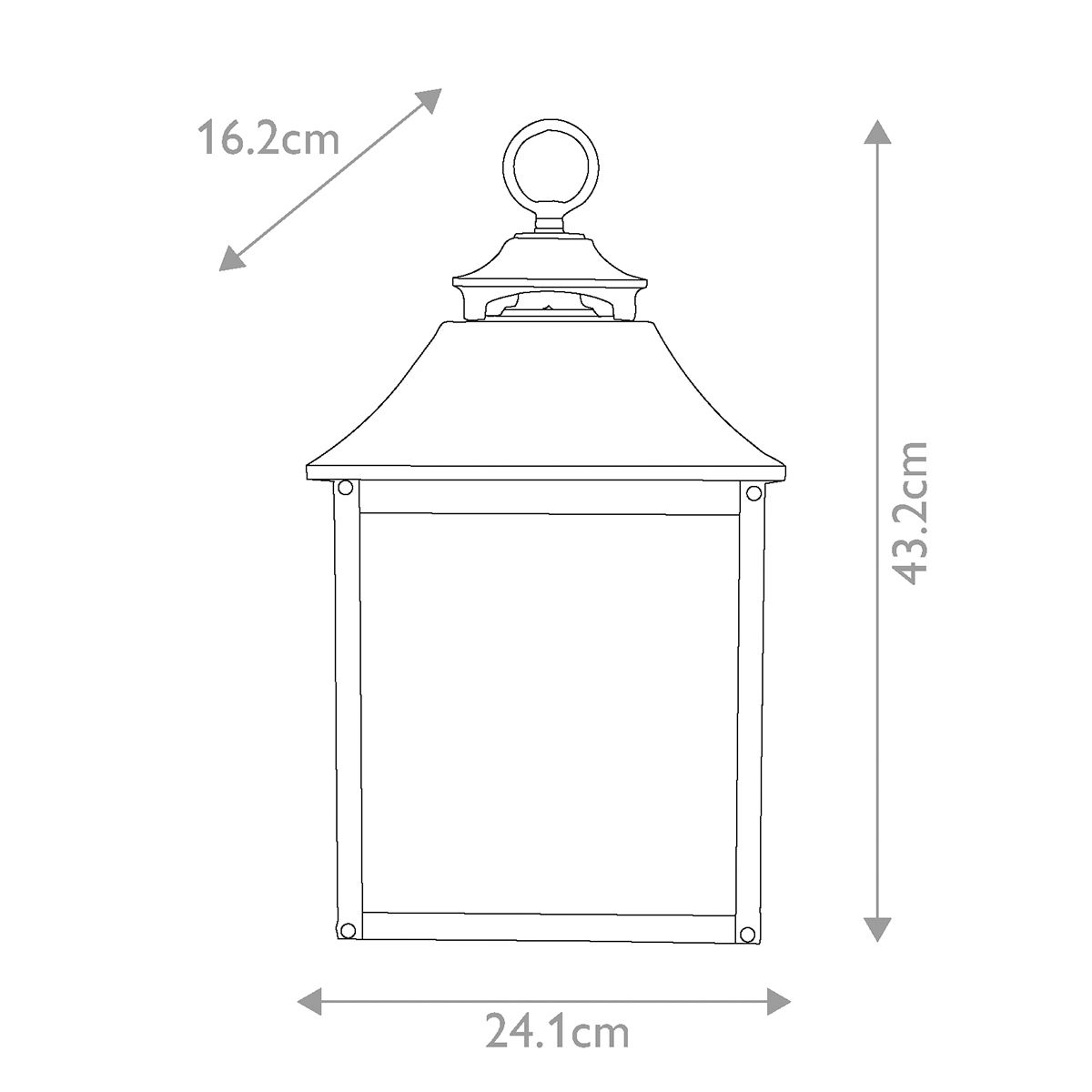 Feiss Galena 2 Light Black Outdoor Half Lantern