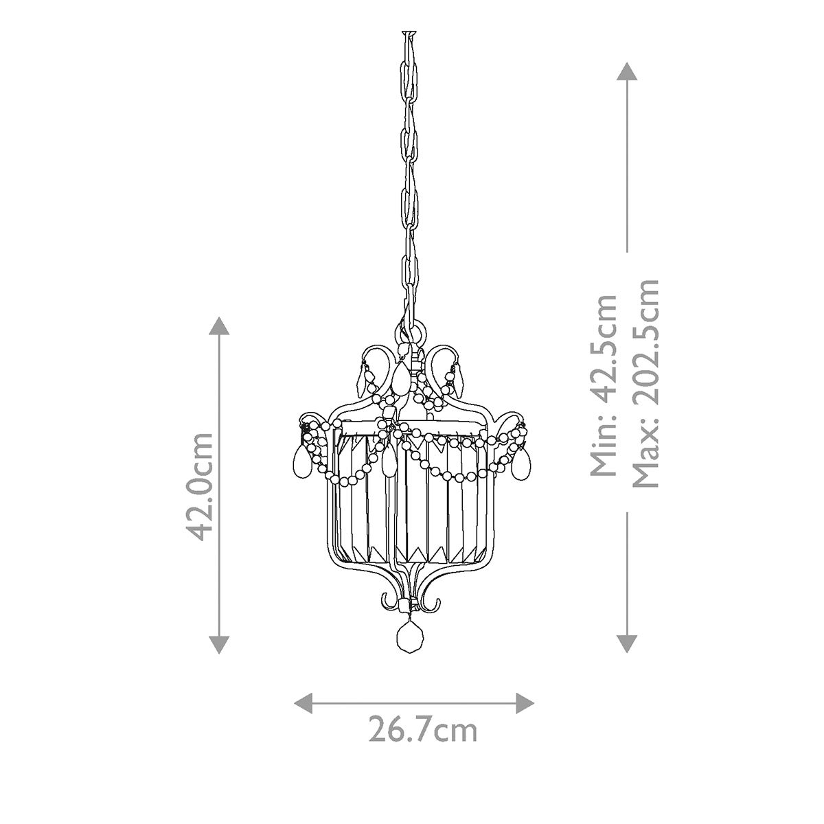 Feiss Gianna Silver 1 Light Ceiling Lantern