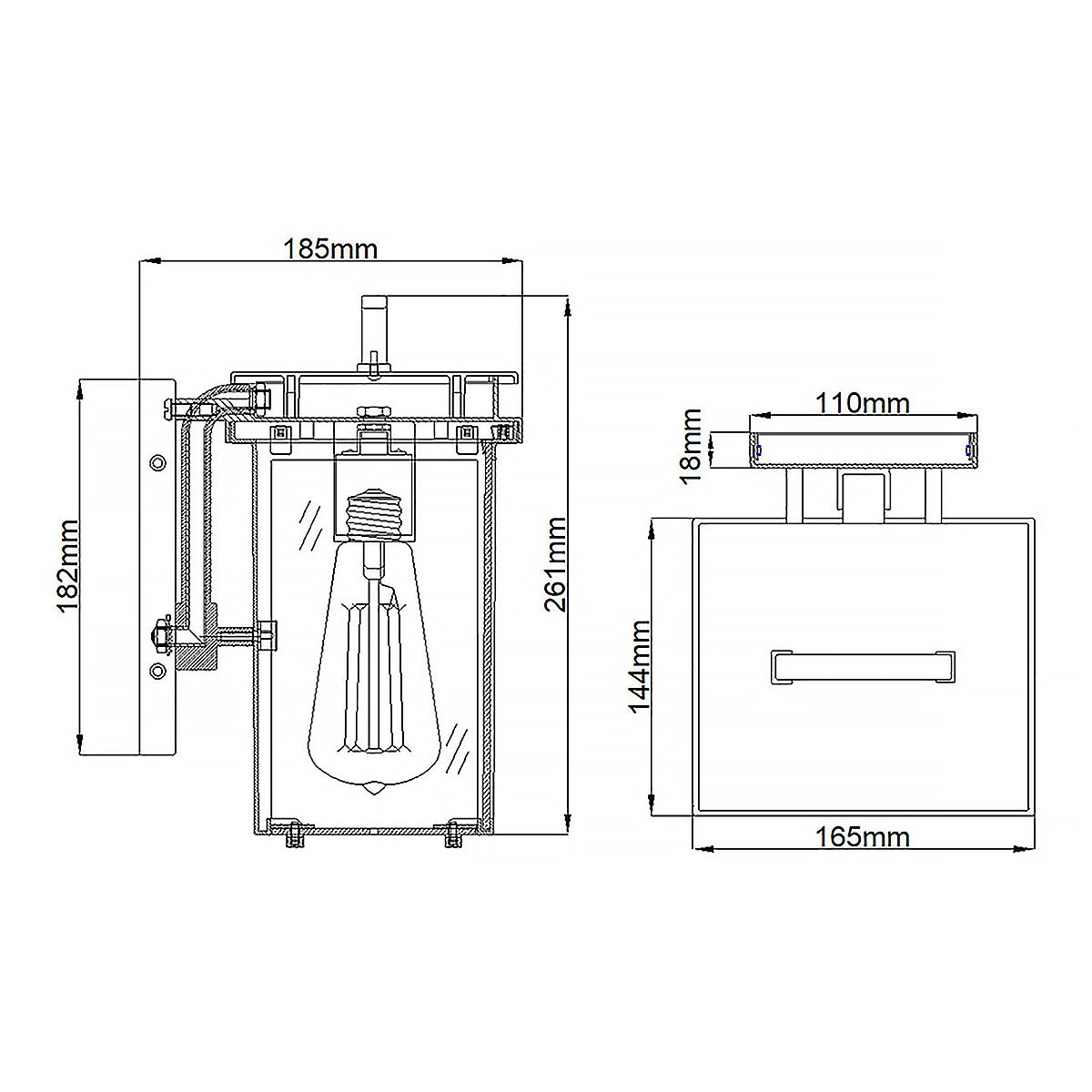 Glenview 1 Light Small Bronze Outdoor Wall Lantern