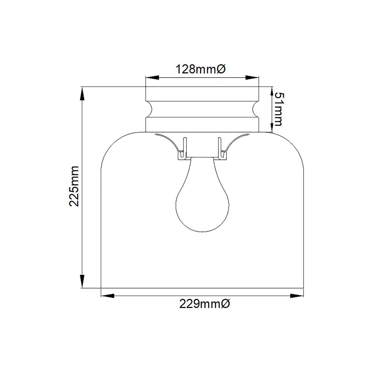 Feiss Hounslow 1 Light Brass Flush Light - Glass Shade-OPEN-BOX-50-270826