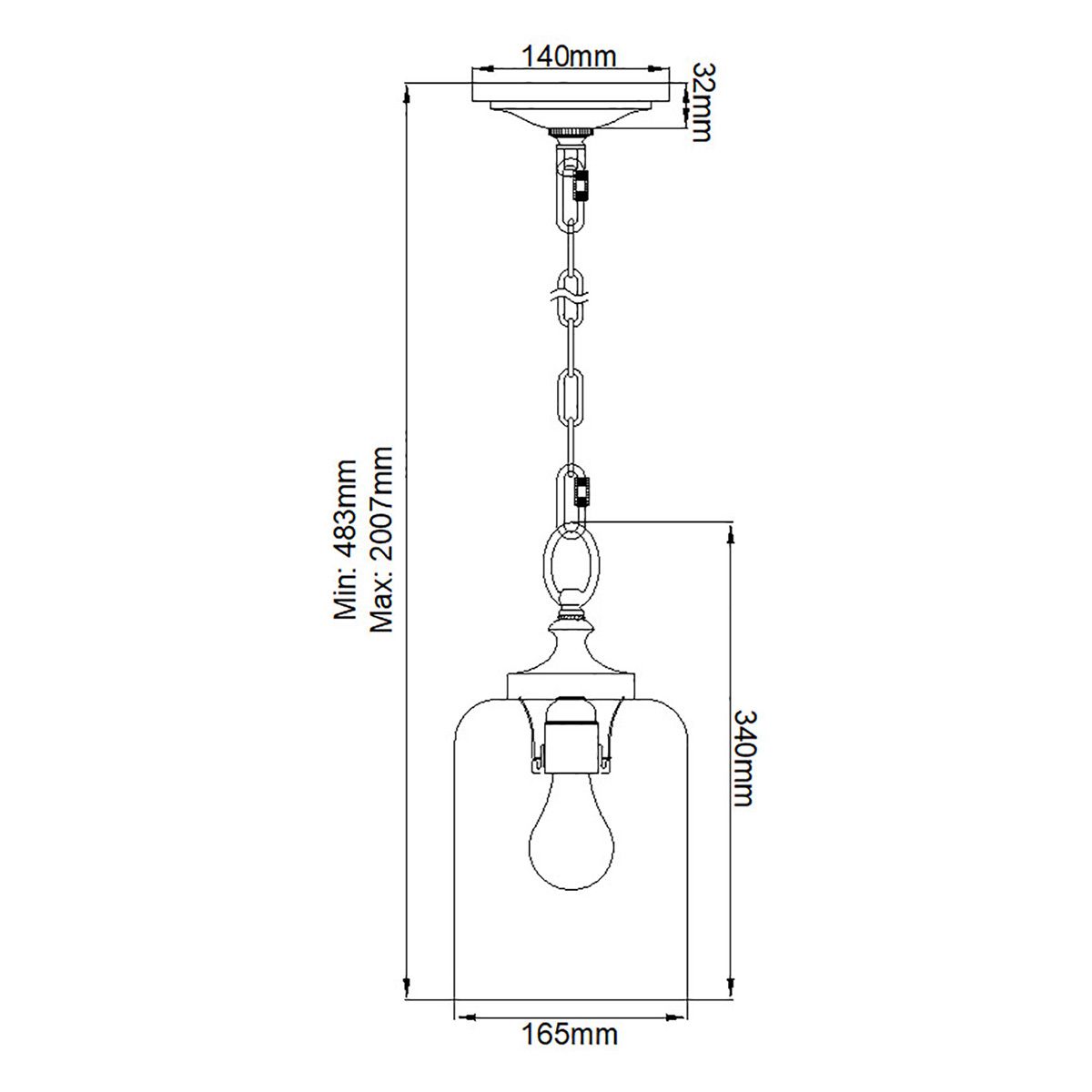 Feiss Hounslow 1 Light Brass Mini Pendant - Glass Shade-OPEN-BOX-50-290626