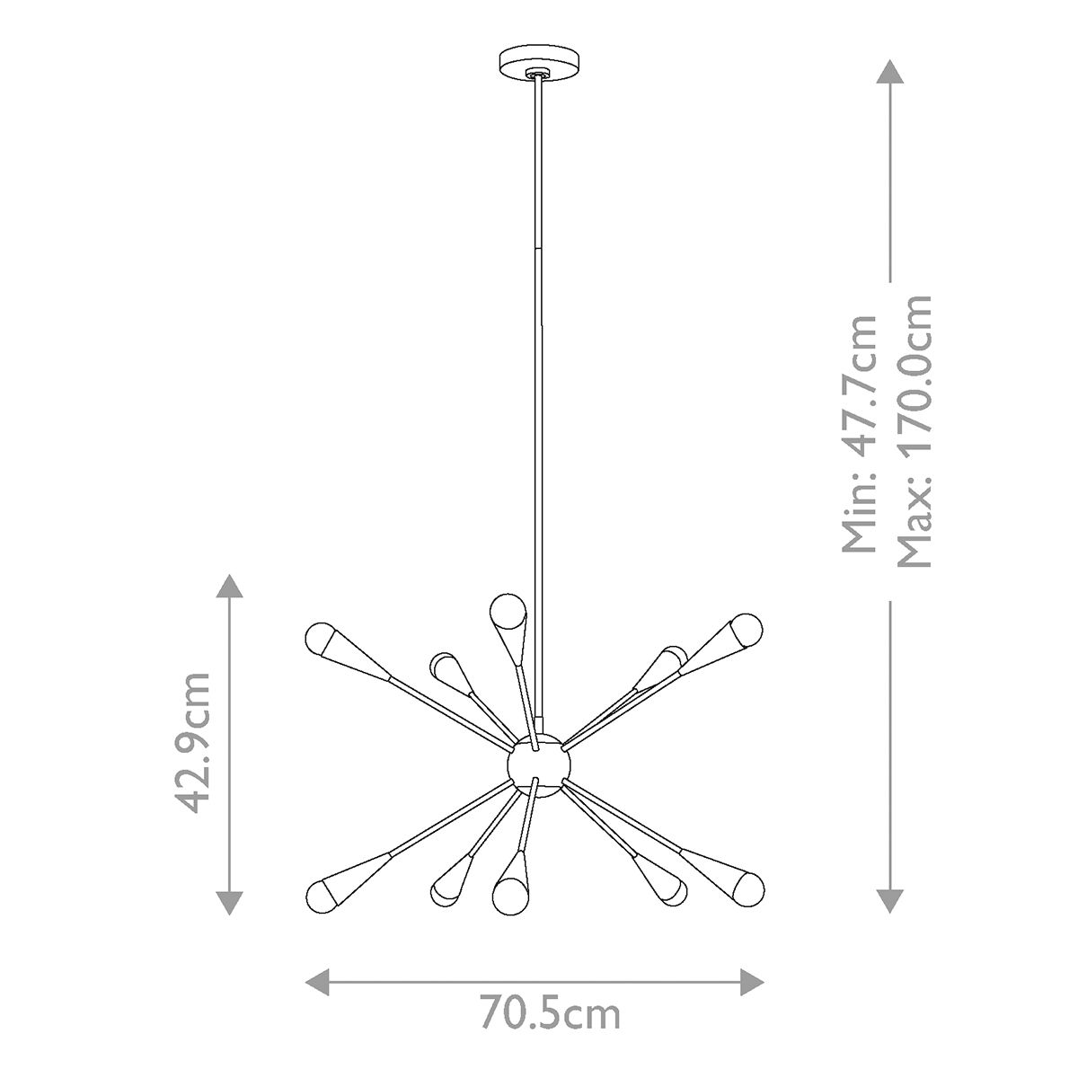 Feiss Jax 10 Light Chandelier - Midnight Black