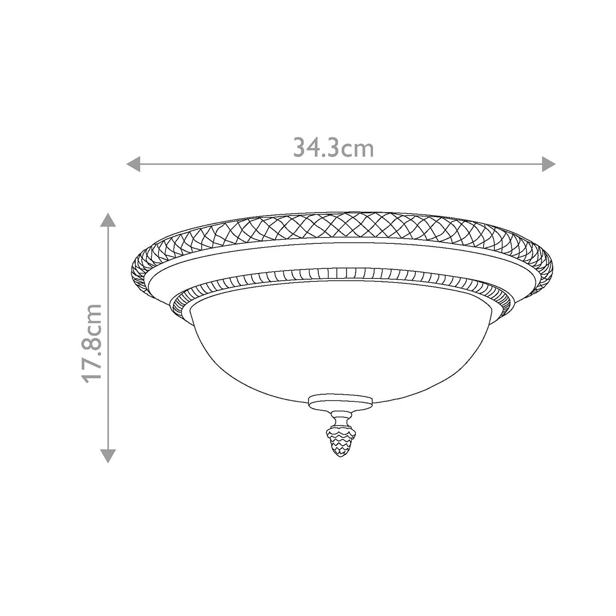 Feiss Kelham Hall Gold & Bronze Art Deco Flush Ceiling Light