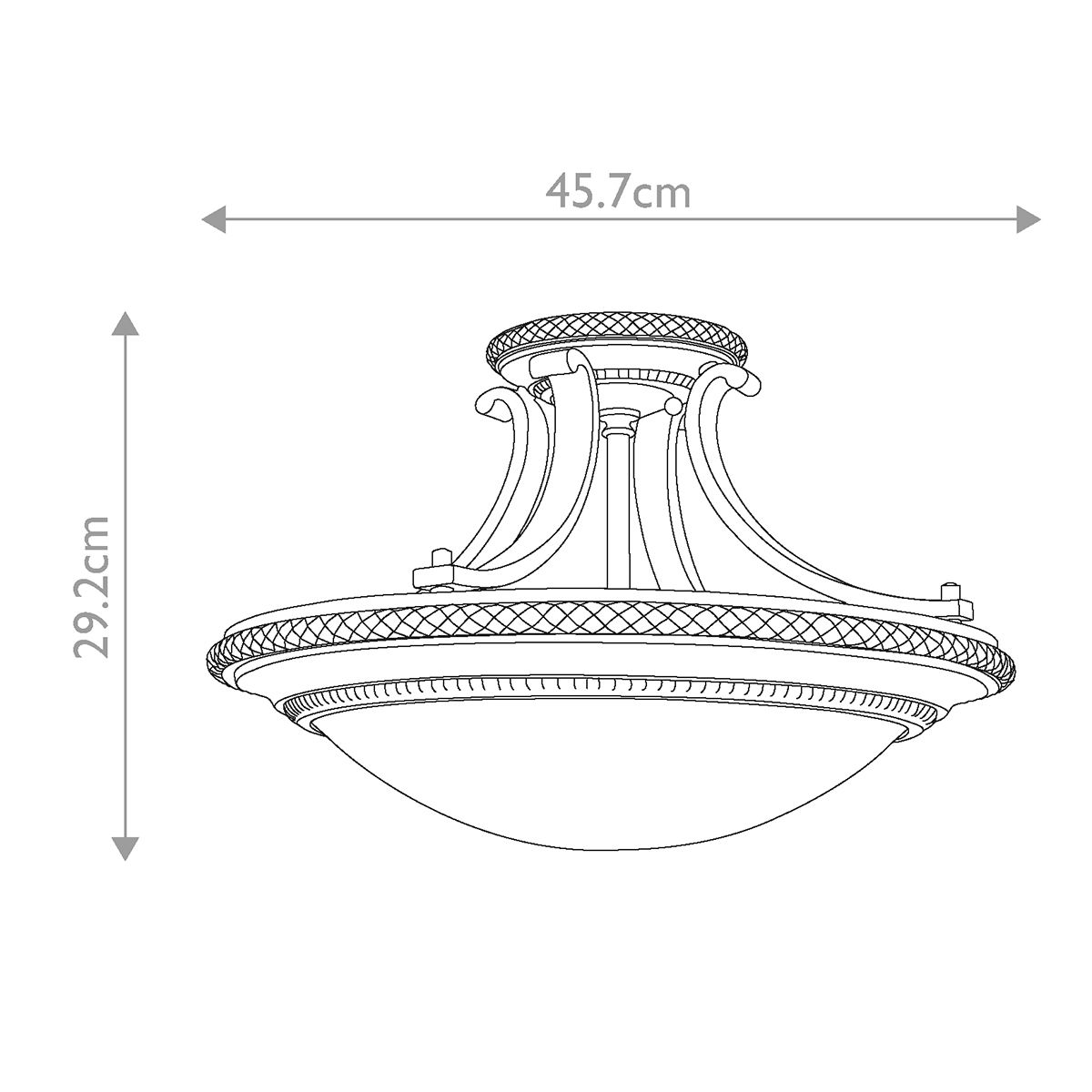 Feiss Kelham Hall Gold & Bronze 2 Light Ceiling Semi Flush — close-up detail
