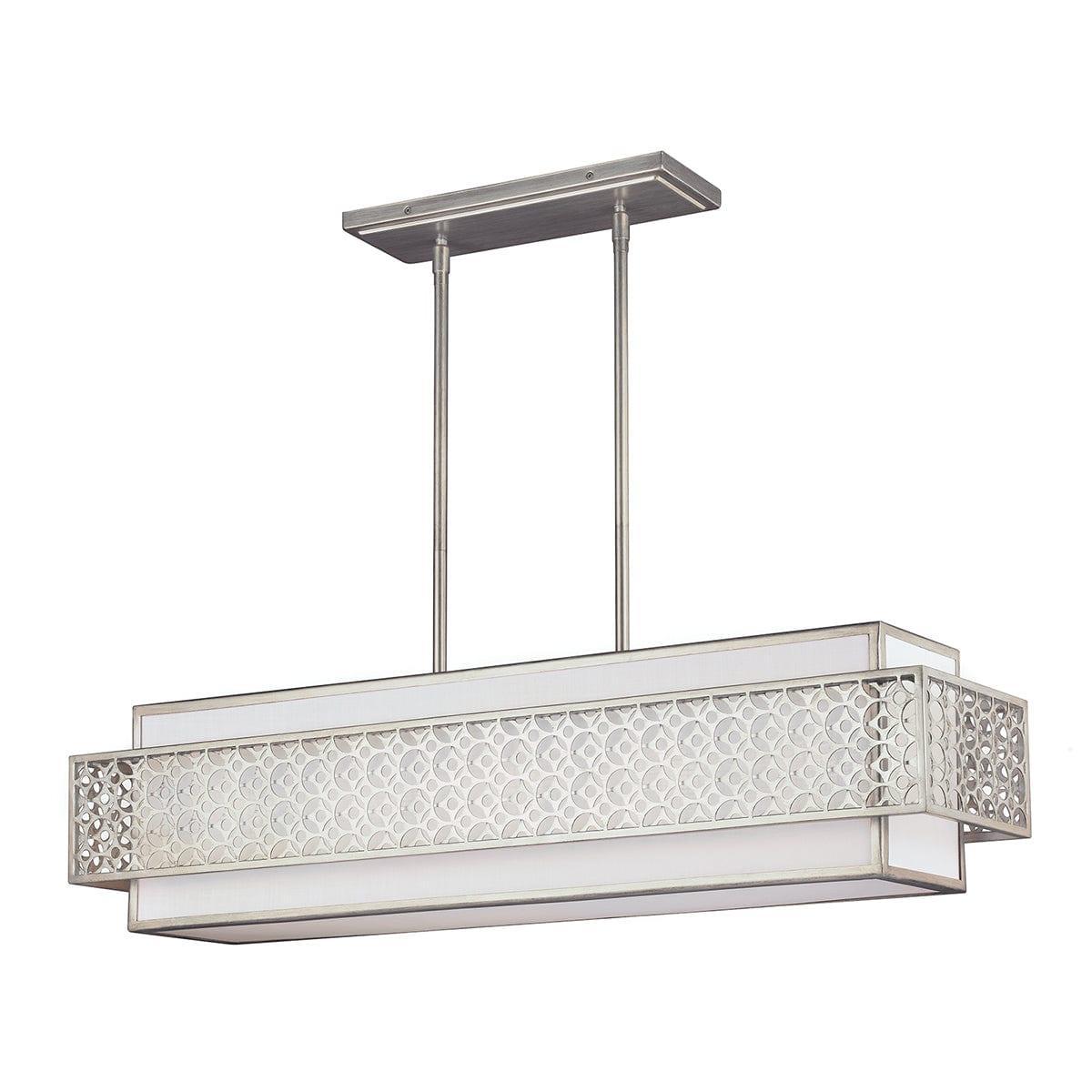 Feiss Kenney 5 Light Silver Island Chandelier Ceiling Light-OPEN-BOX-50-290626