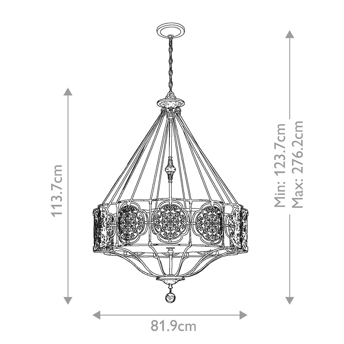 Feiss Marcella 4 Light Bronze Chandelier