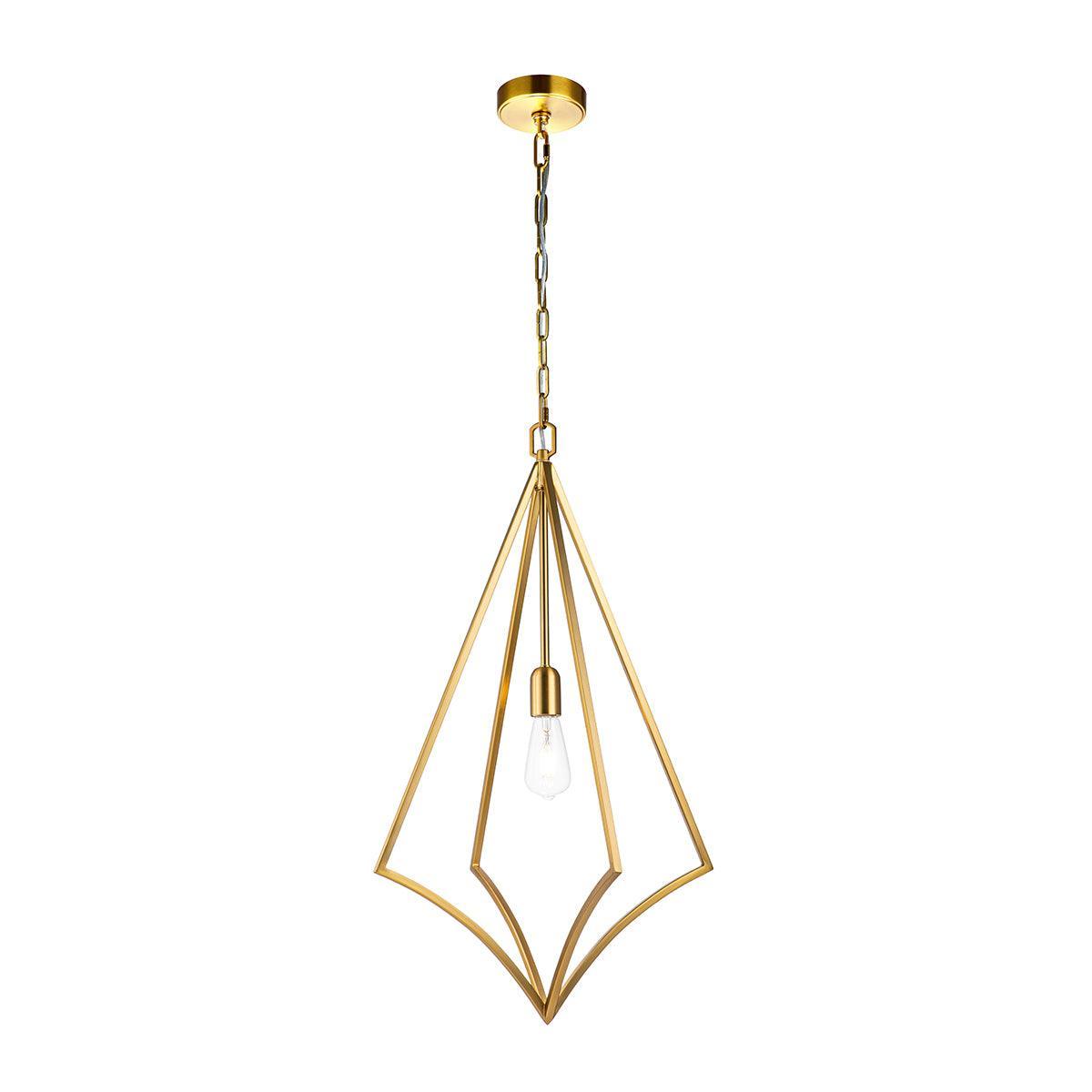 Feiss Nico 1 Light Large Brass Ceiling Pendant-warehouse-clearance-140826