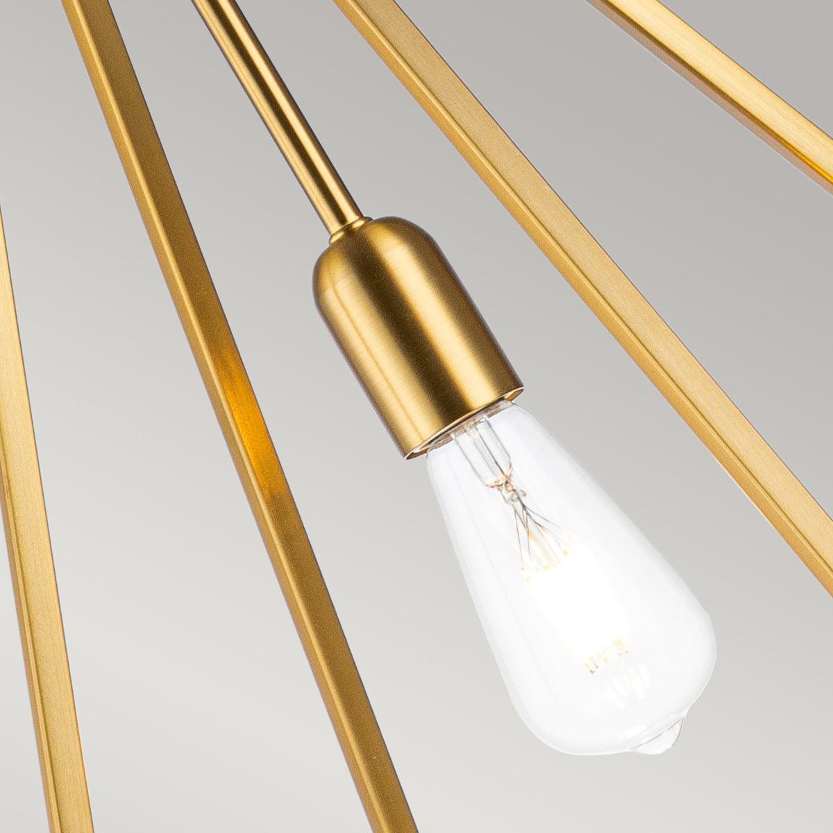 Feiss Nico 1 Light Large Brass Ceiling Pendant-warehouse-clearance-140826