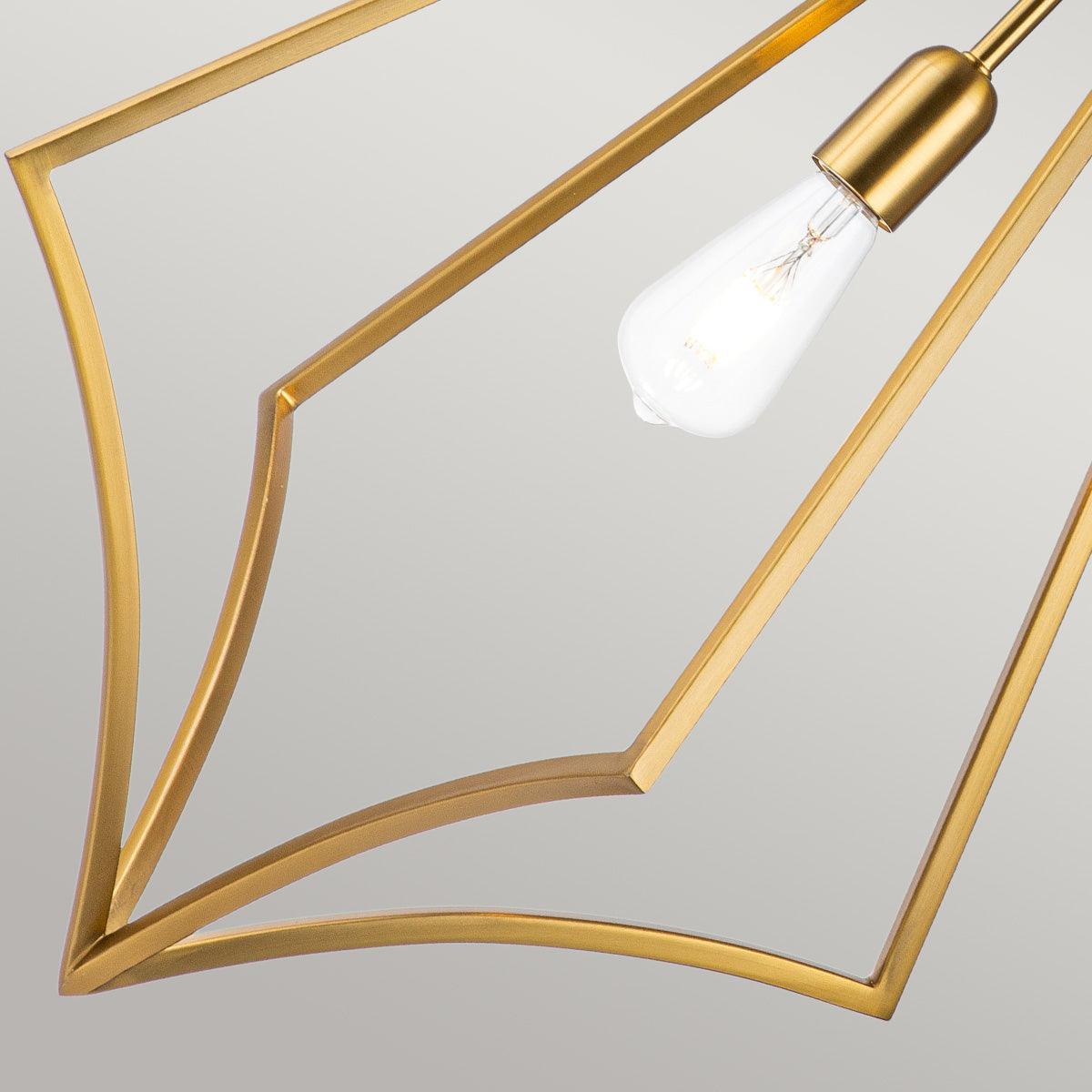 Feiss Nico 1 Light Large Brass Ceiling Pendant-warehouse-clearance-140826