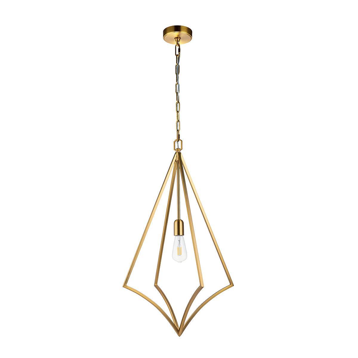 Feiss Nico 1 Light Large Brass Ceiling Pendant-warehouse-clearance-140826
