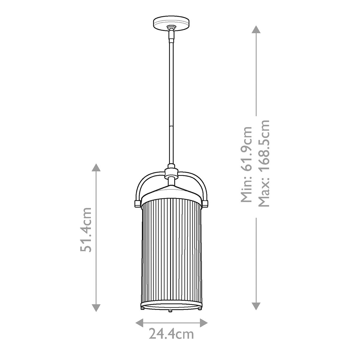 Feiss Paulson 3 Light Pendant Chrome Bathroom Ceiling Light