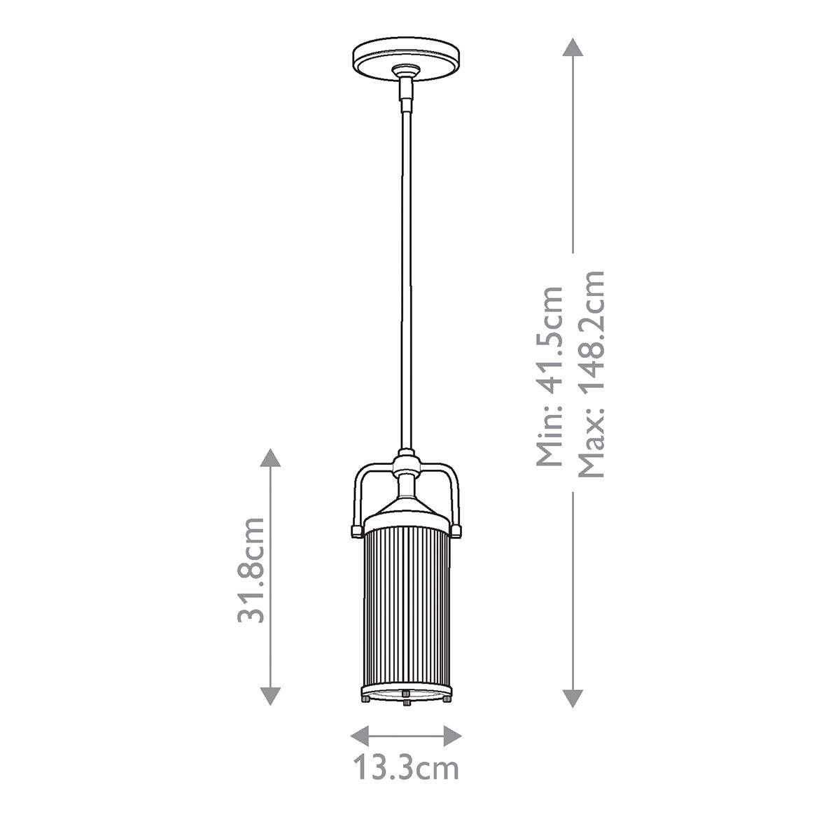 Feiss Paulson 1 Light Mini Pendant Chrome Bathroom Light