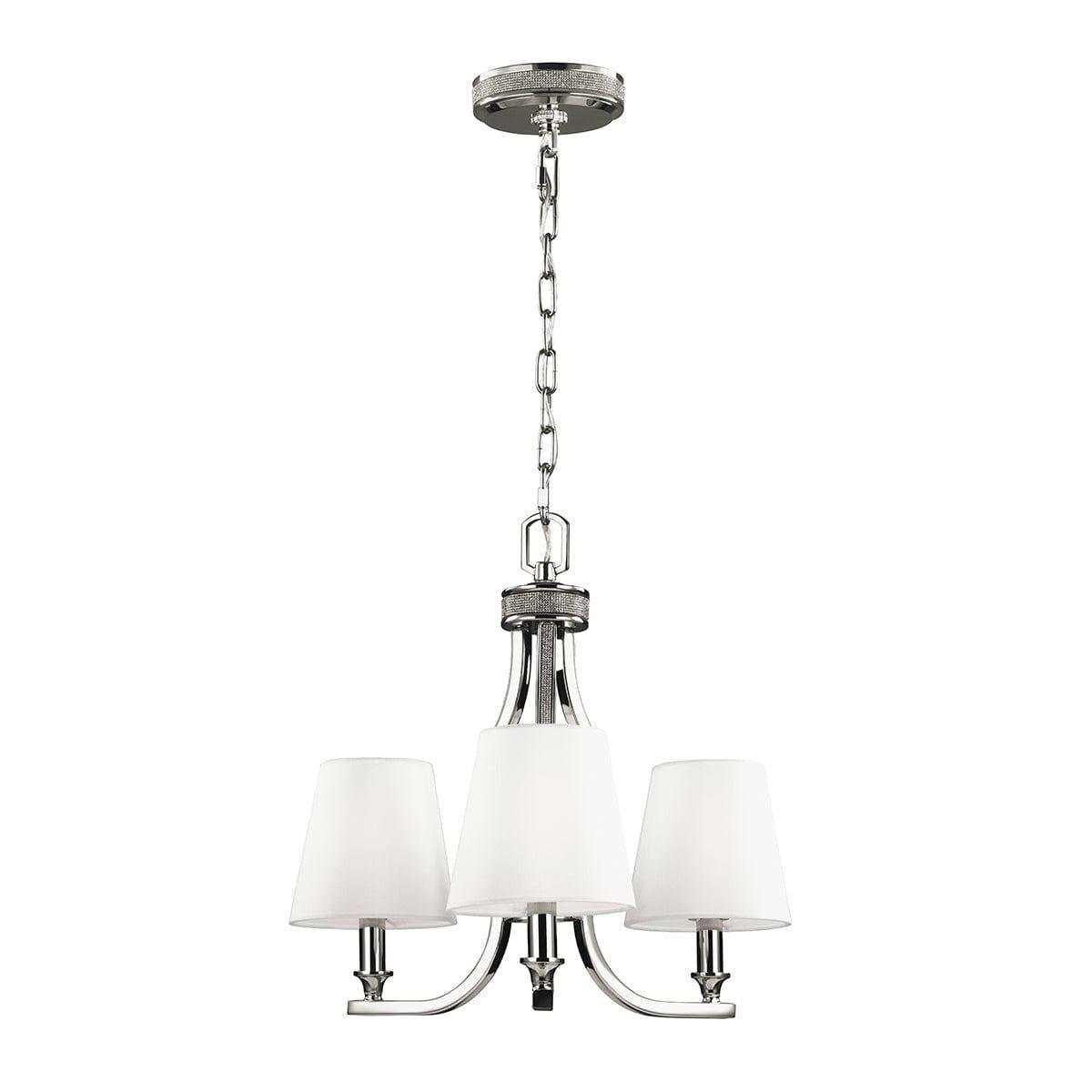 Feiss Pave 3 Light Chandelier Ceiling Light - Polished Nickel-warehouse-40