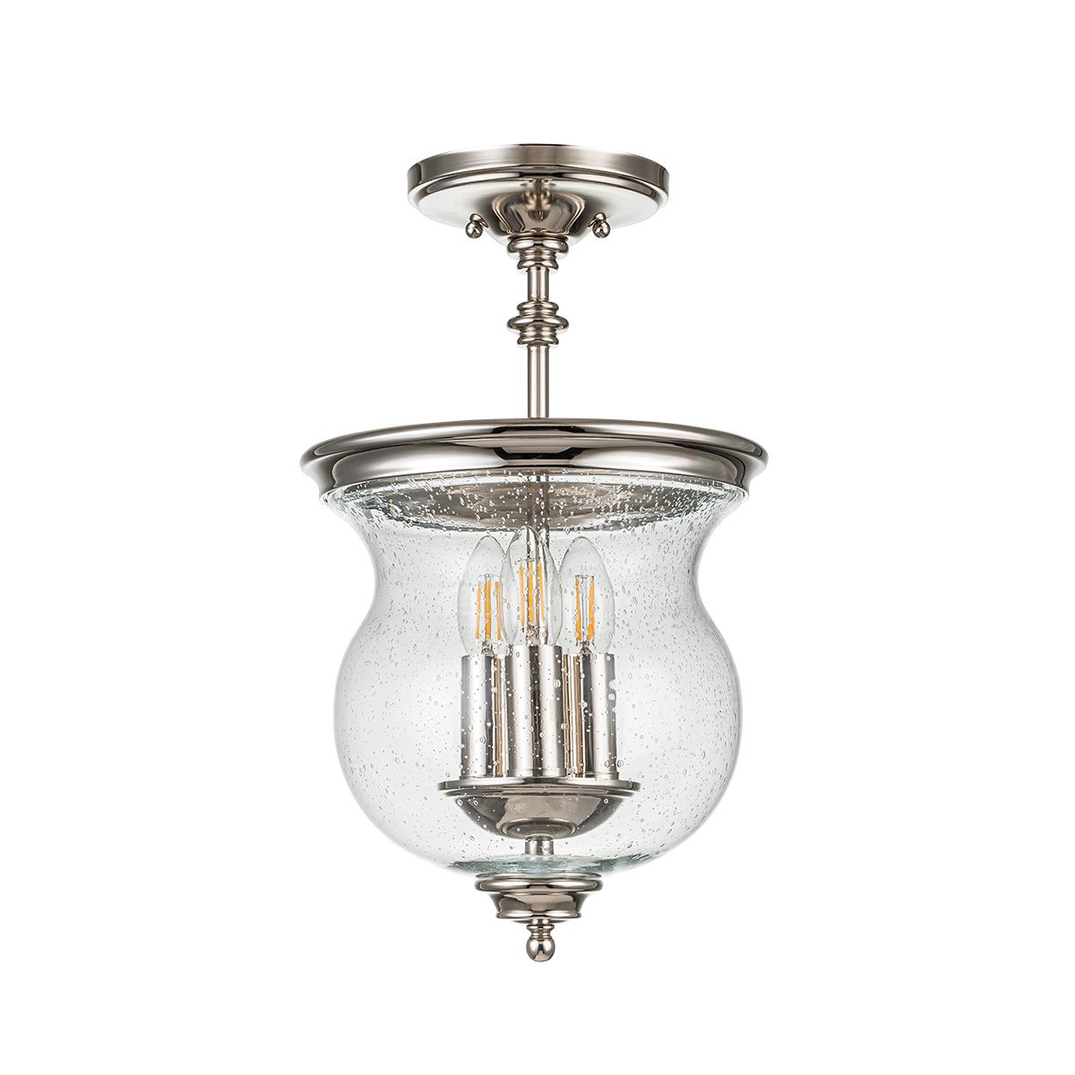 Pickering Lane Hallway Polished Nickel Semi-Flush Ceiling Light by Feiss Lighting FE-PICKERING-LANE-SF-PN