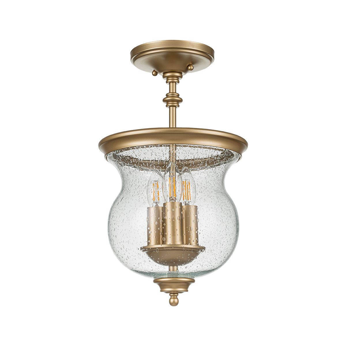 Pickering Lane Brass Hallway Semi-Flush Ceiling Light by Feiss Lighting FE-PICKERING-LANE-SF-PNBR