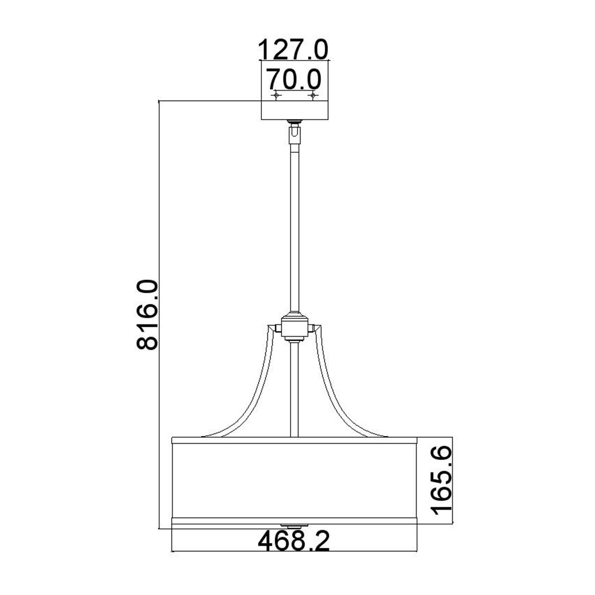 Feiss Prospect Park 4 Light Chrome Uplight Pendant