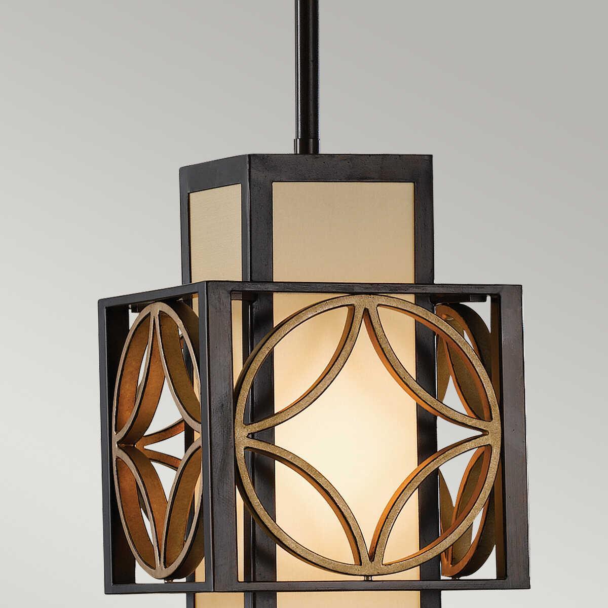 Feiss Remy Bronze And Gold Small Ceiling Pendant Light-WAREHOUSE-40-260626