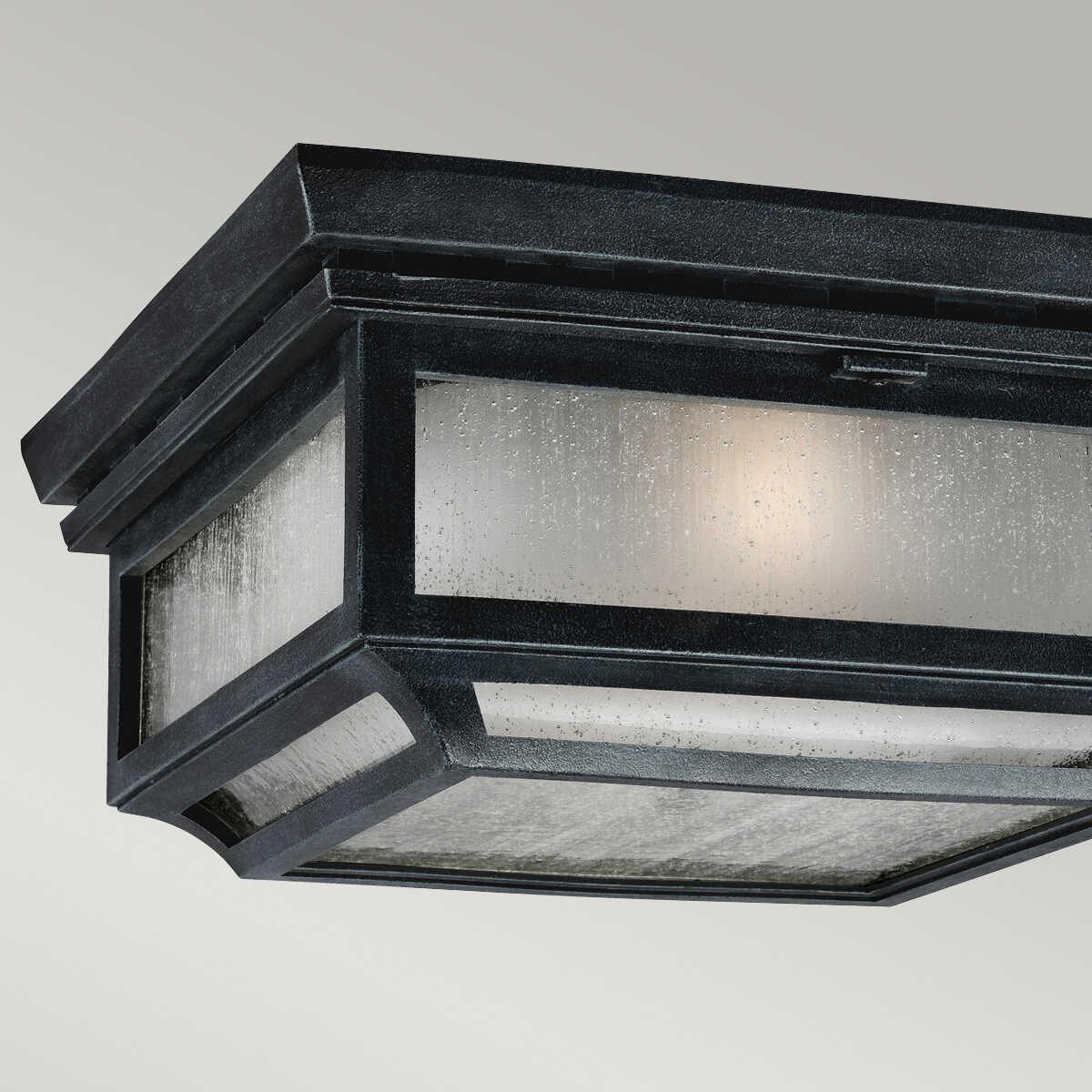 Feiss Shepherd Outdoor Weathered Zinc Flush Light-OPEN-BOX