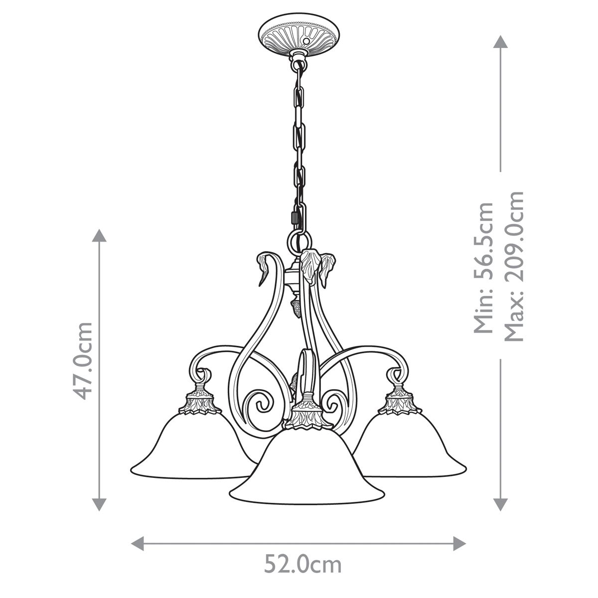 Feiss Sonoma Valley Tortoise Shell 3 Light Chandelier