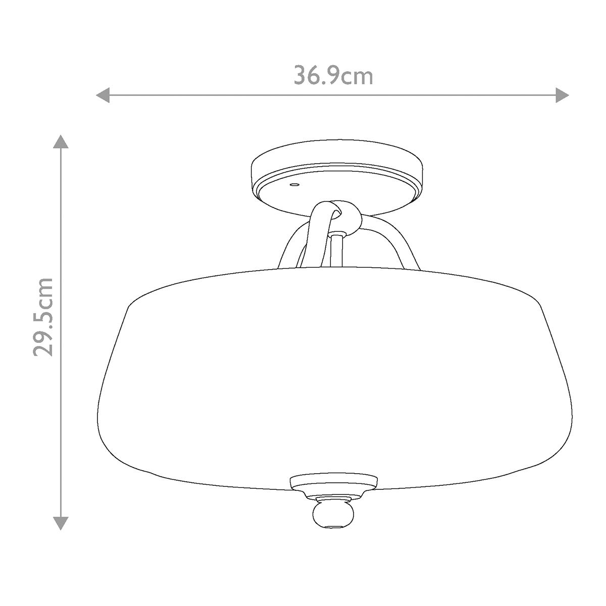 Feiss Vintner 3 Light Semi-Flush Satin Nickel Ceiling Light