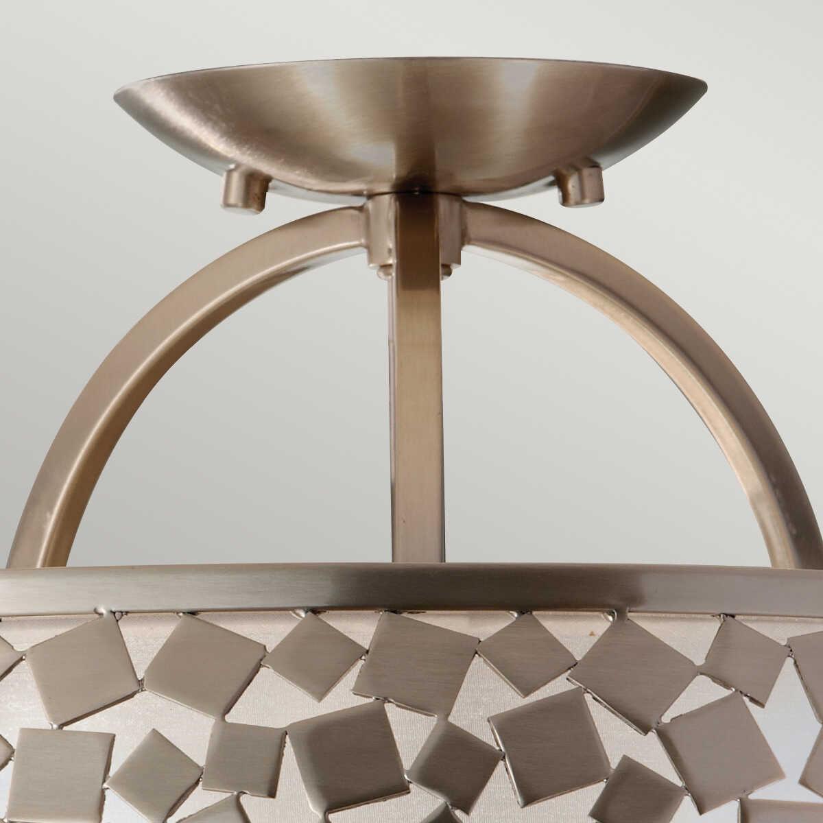 Feiss Zara Silver Semi-Flush Fitting Ceiling Light-WAREHOUSE-40-240426