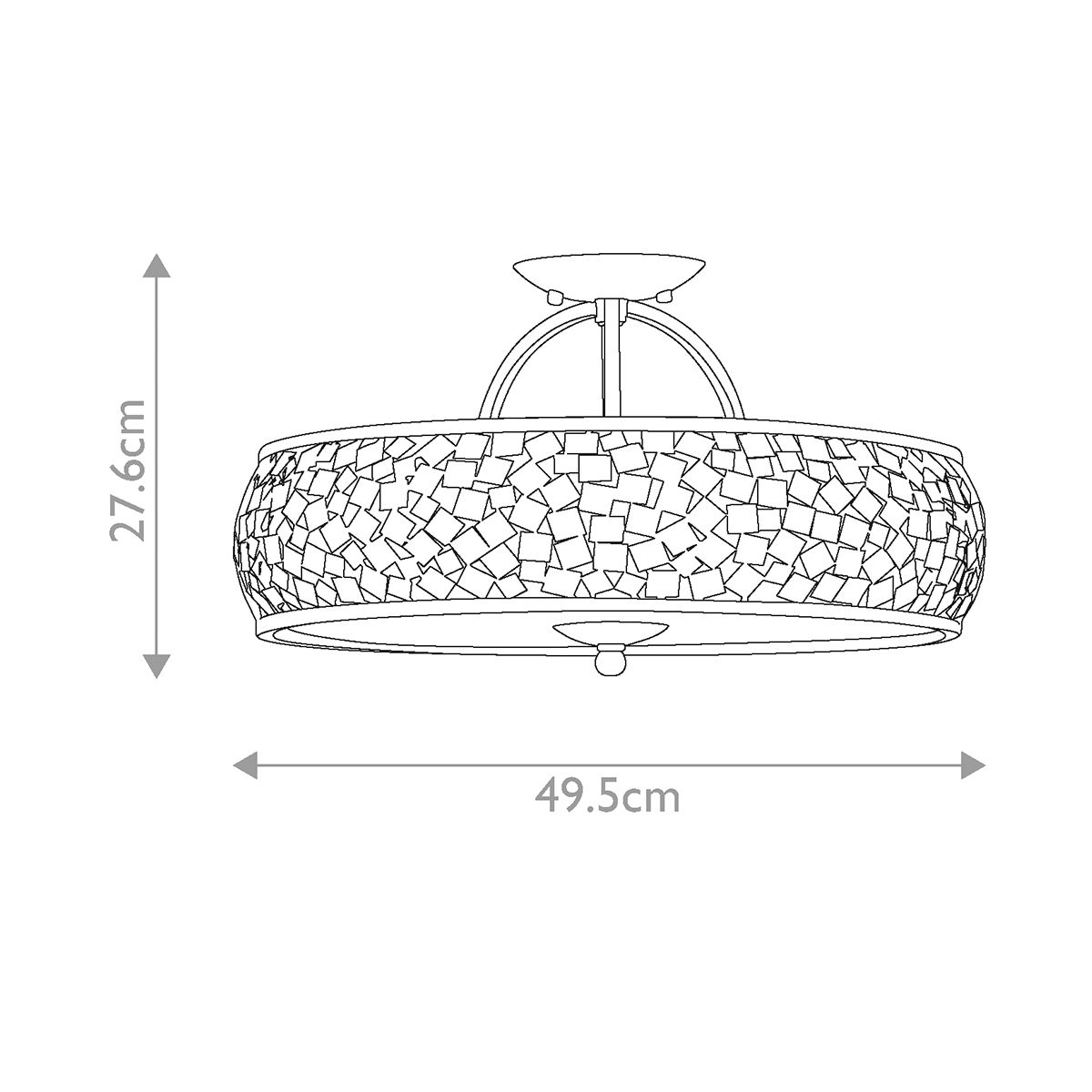Feiss Zara Silver Semi-Flush Fitting Ceiling Light