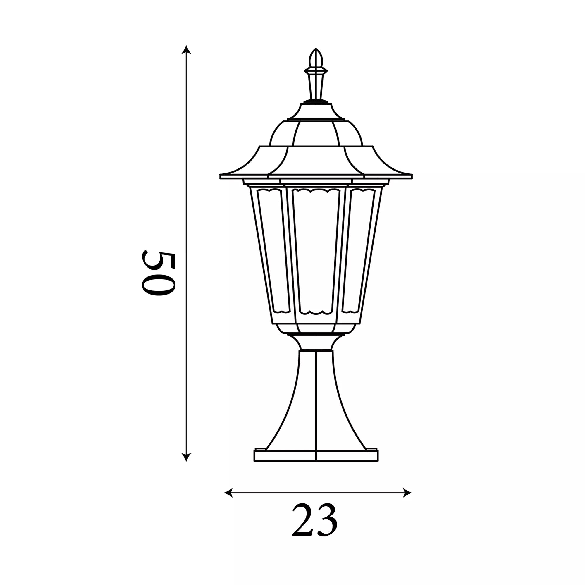 Searchlight Alex 1 Light Small Black Outdoor Lamp Post