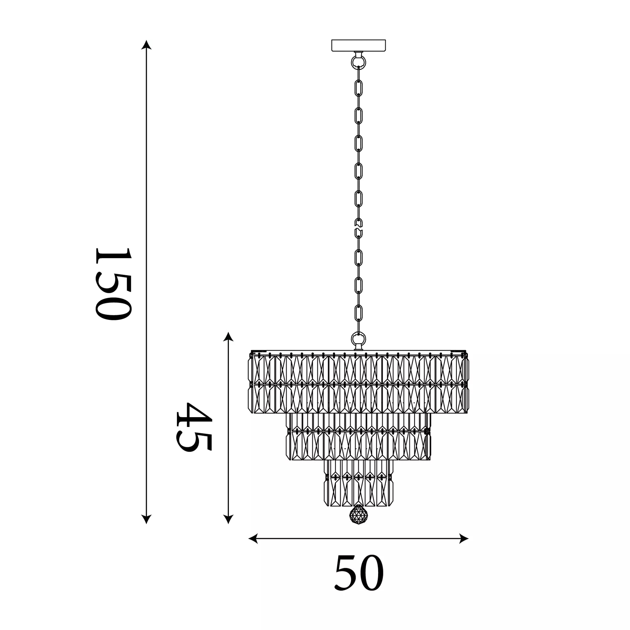 Empire 5 Light Polished Chrome & Crystal Chandelier