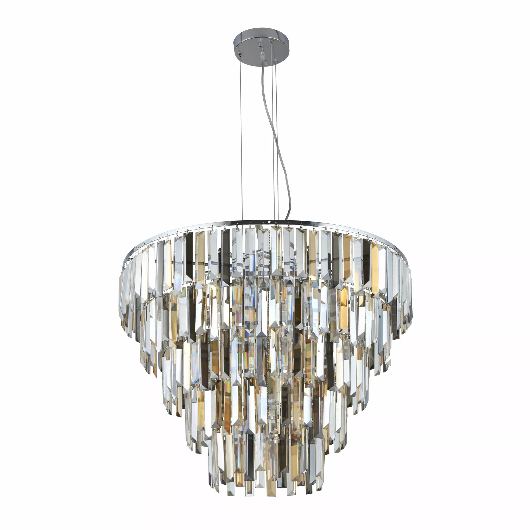 Clarissa 9 Light Chrome Pendant - Crystal Prism Drops