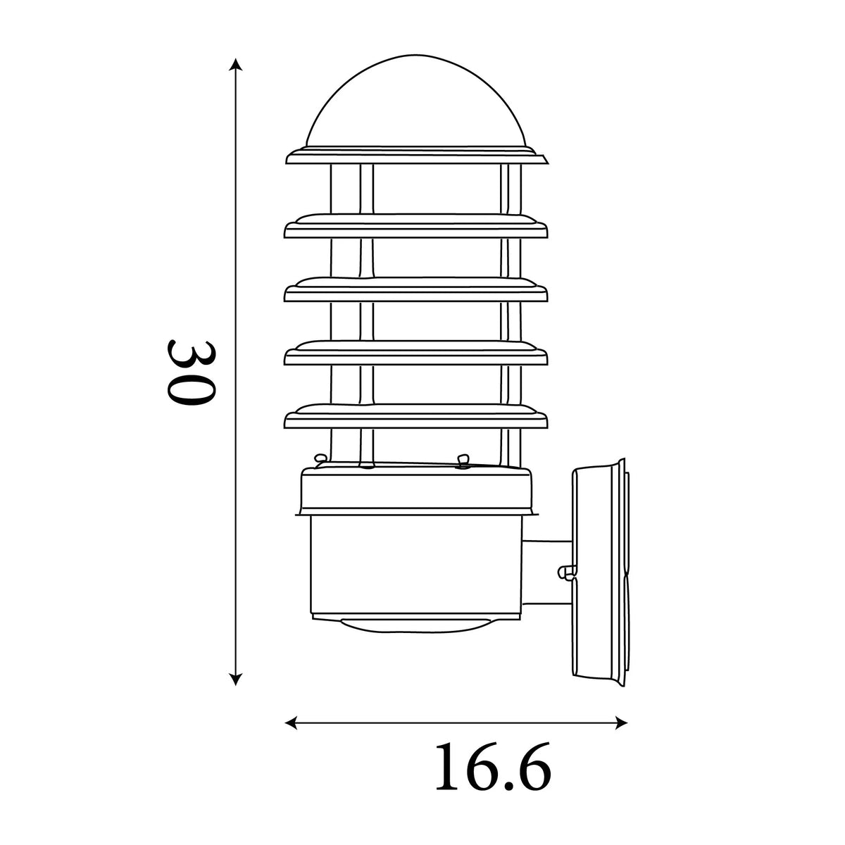 Searchlight Louvre Stainless Steel Outdoor Wall Light - 30cm