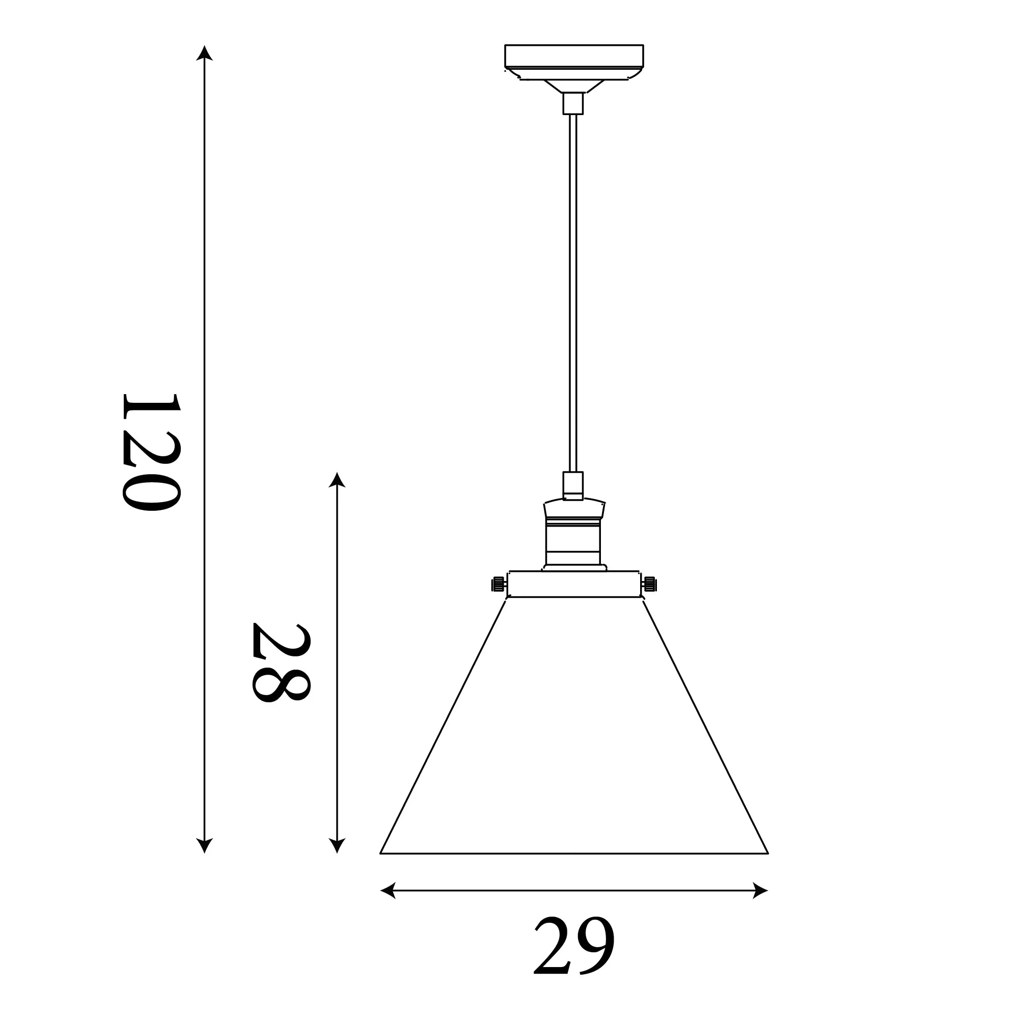 Pyramid 1 Light Black Ceiling Pendant - Pyramid Glass Shade