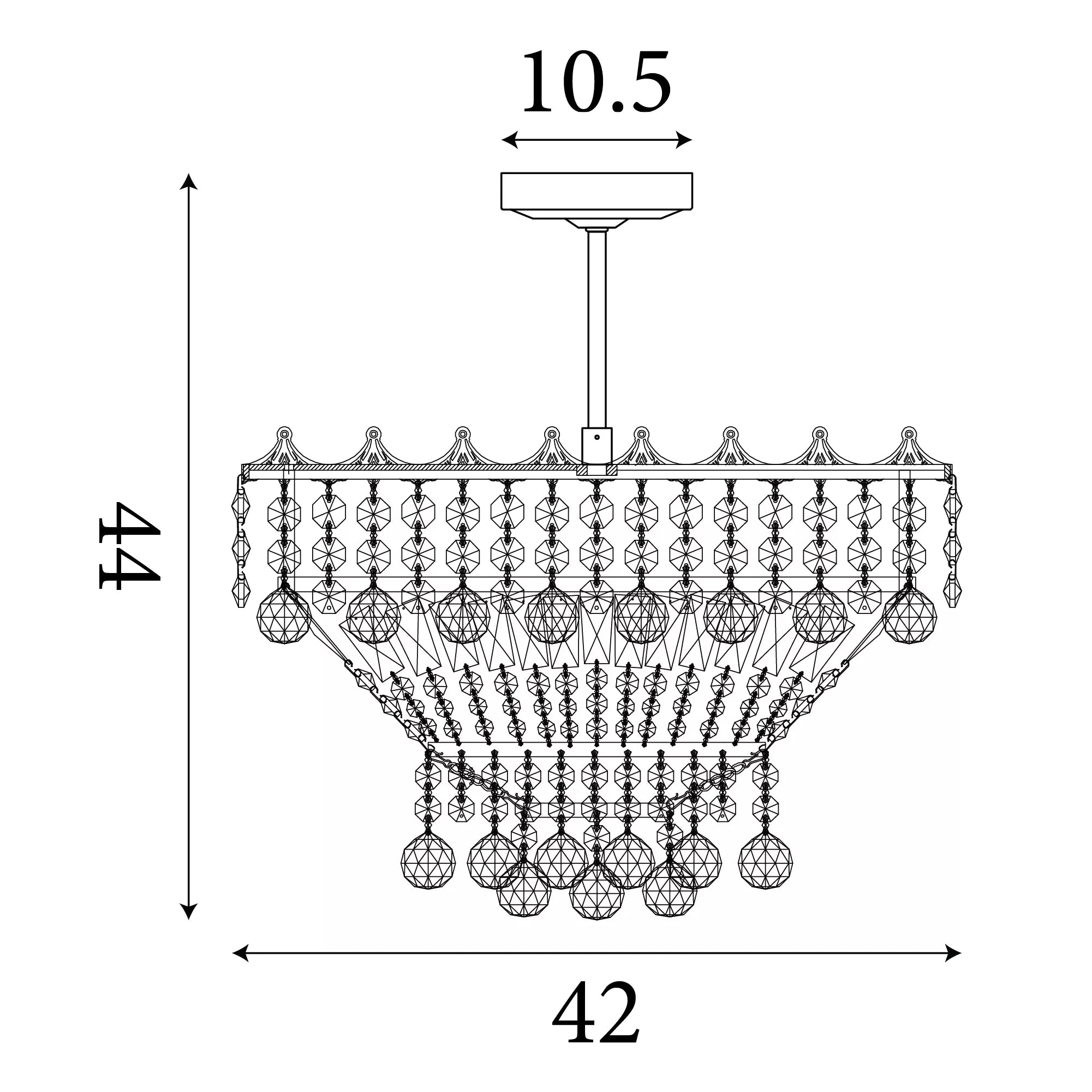 Versailles 5 Light Crystal Cut Jewels & Gold Chandelier