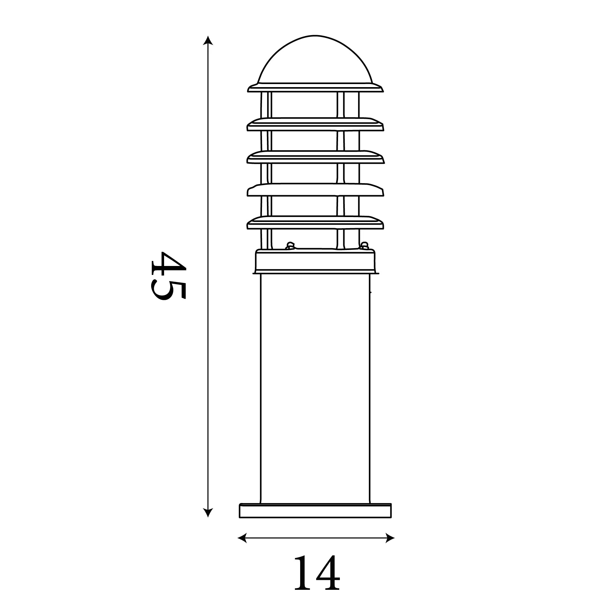 Louvre Small Stainless Steel Outdoor Bollard Light
