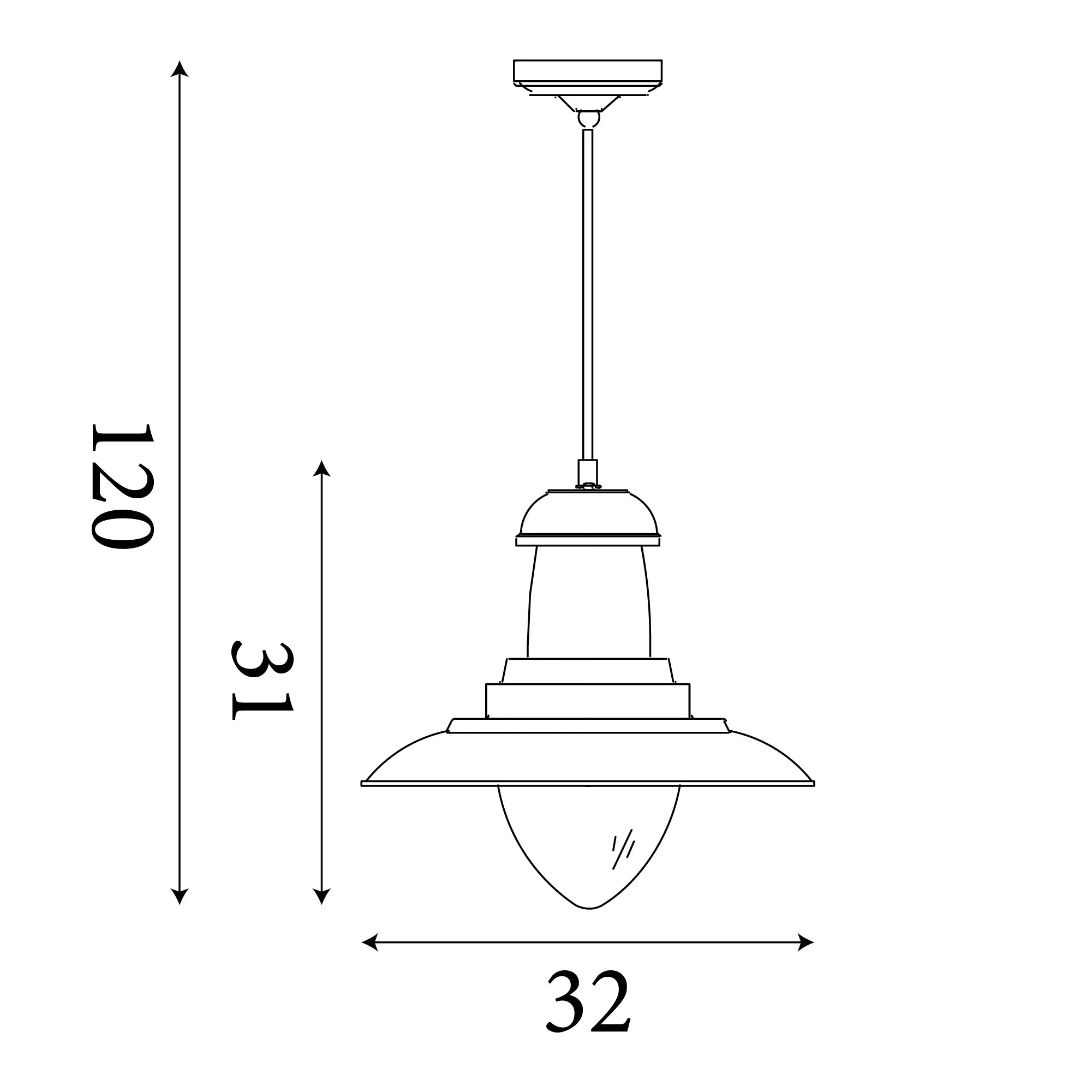 Searchlight Fisherman Ceiling Pendant - Satin Silver